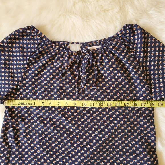 Anthropologie Tulle Elephant Print Tie Front Top - Picture 13 of 14